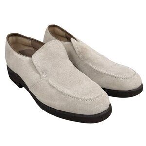 HUSH PUPPIES Suede Loafers Womens Size 9 Cream Beige Slip On Shoes